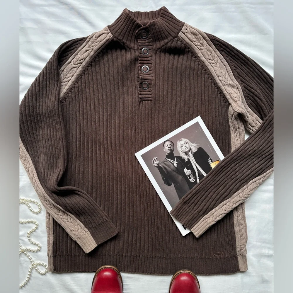 Mexx Brown and Tan Cardigan Sweater - Picture 3 of 12